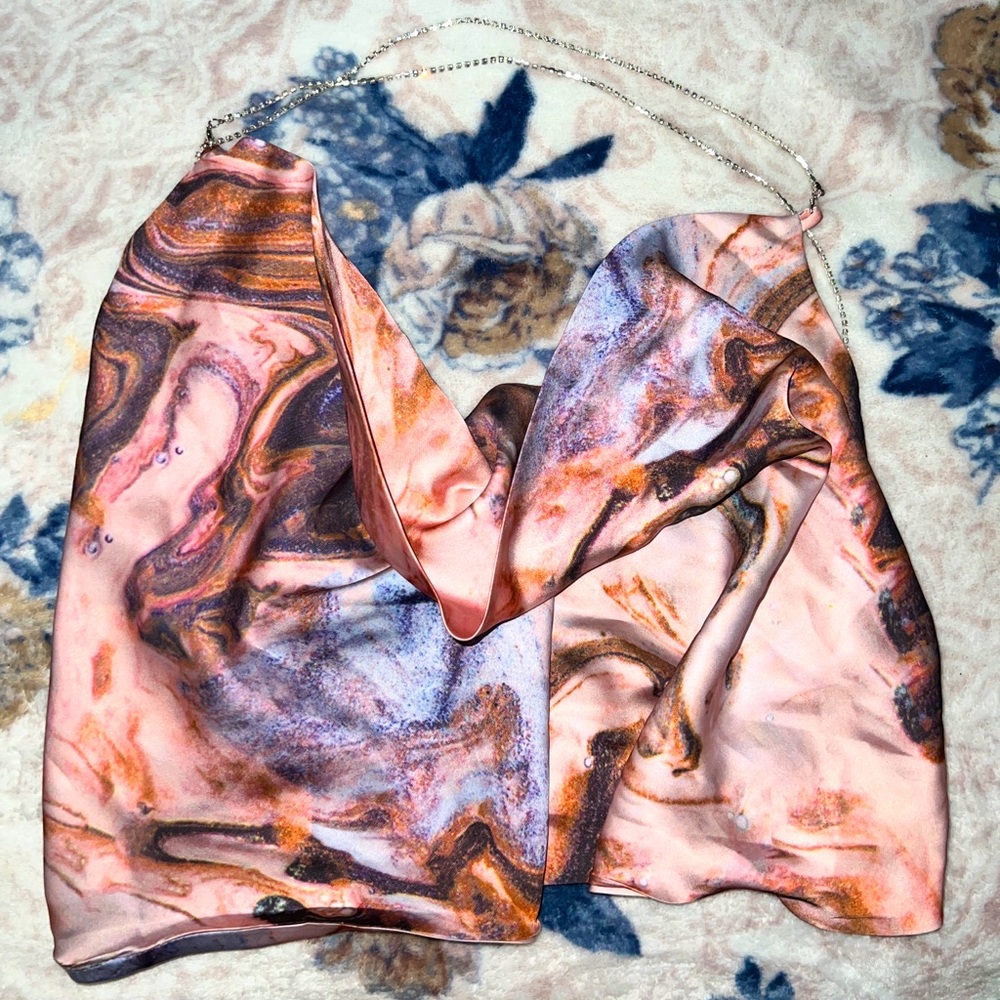 Multi color crop top with diamond cross straps